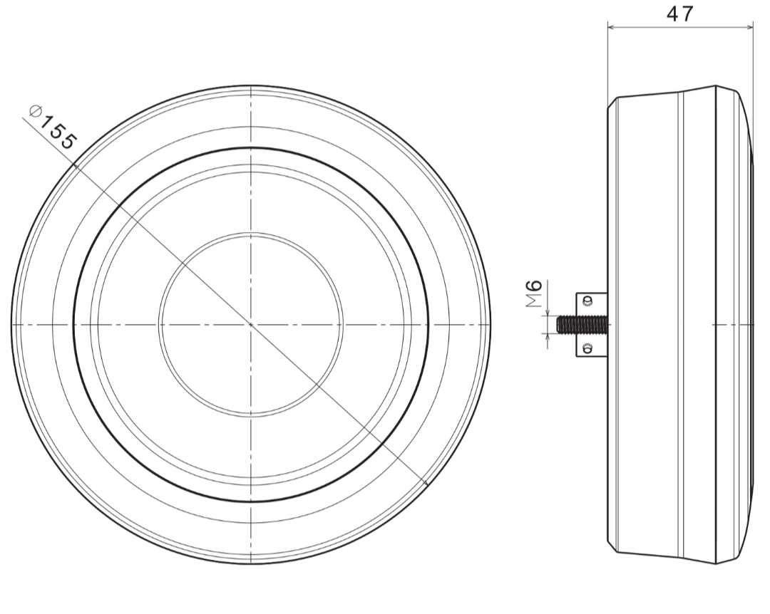 Fristom Round LED Tail Lamp Housing for FT-313 & FT-314