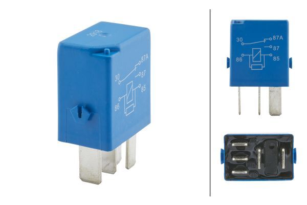 Hella 12V 5 Pin Changeover Micro Relay with Resistor / 35A