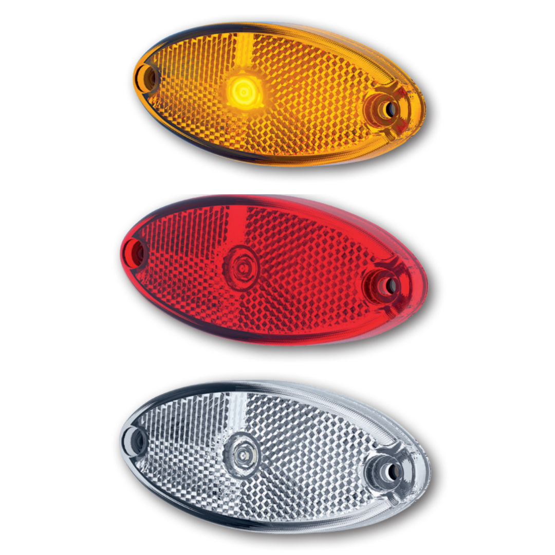 Fristom Oval Trailer Style LED Marker Light with Reflector - 