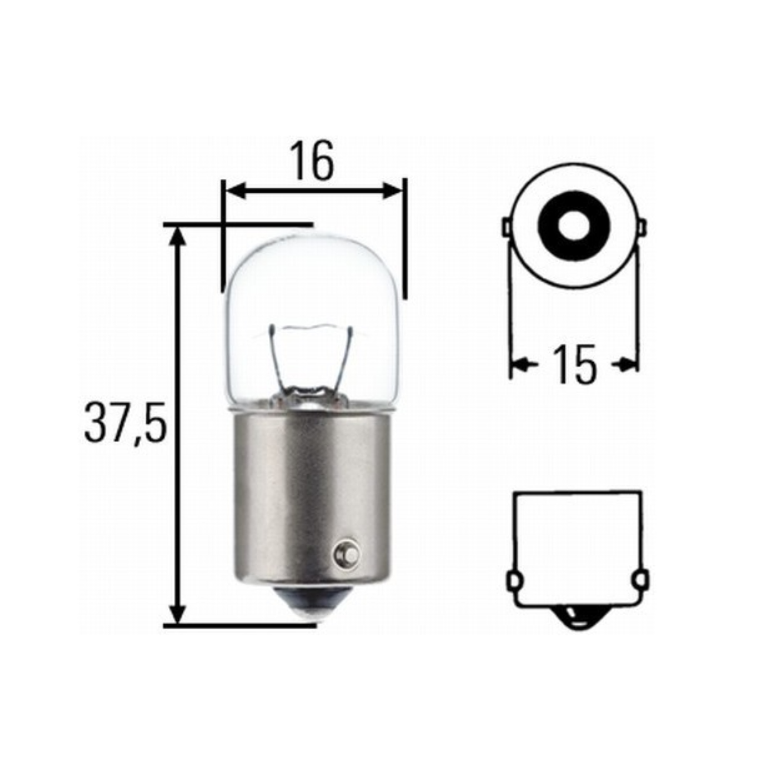 Hella 24v Tail Light Bulbs for Trucks / 5w SCC / Single Contact Small /  No. 149 /  Pack of 10 - bin:O5 - Bulbs - Bulbs