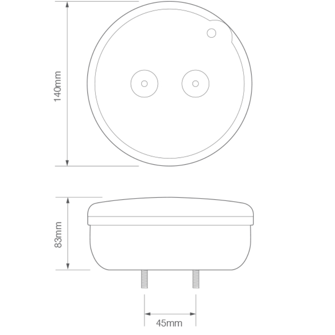 LED Round Trailer Burger Light for Trucks & Trailers / Deep Bracket - spo-cs-disabled - spo-default - spo-disabled - sp