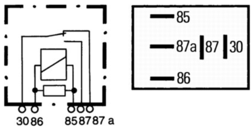 Hella 12V 5 Pin Changeover Micro Relay with Resistor / 35A