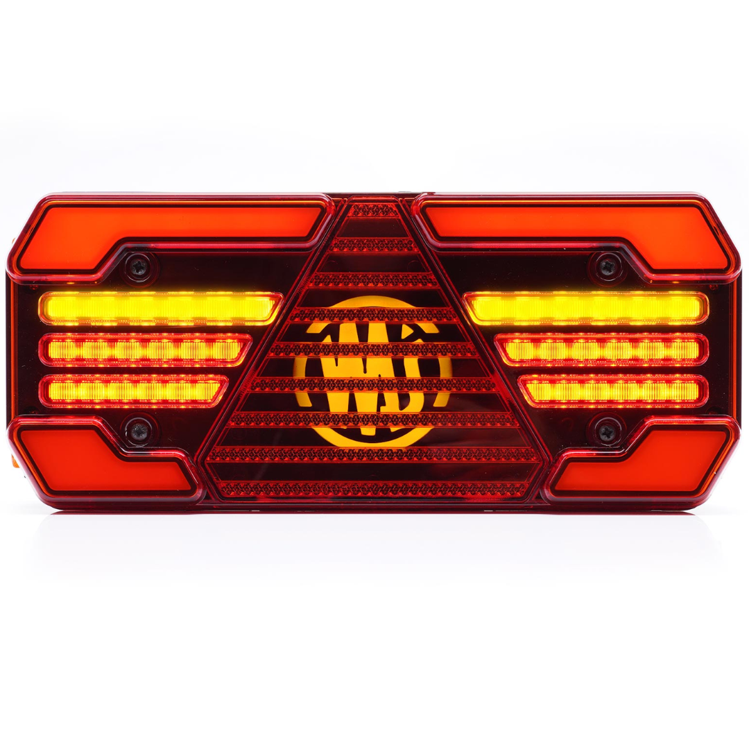 WAS W248DD Rectangular Red Trailer Lights with Dynamic Indicator