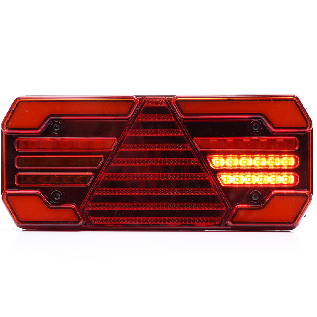 WAS W248DD Rectangular Red Trailer Lights with Dynamic Indicator