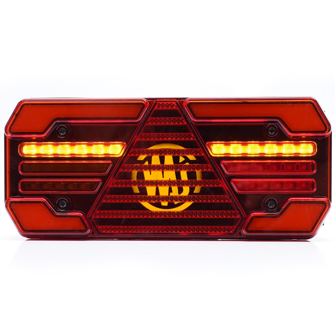 WAS W248DD Rectangular Red Trailer Lights with Dynamic Indicator