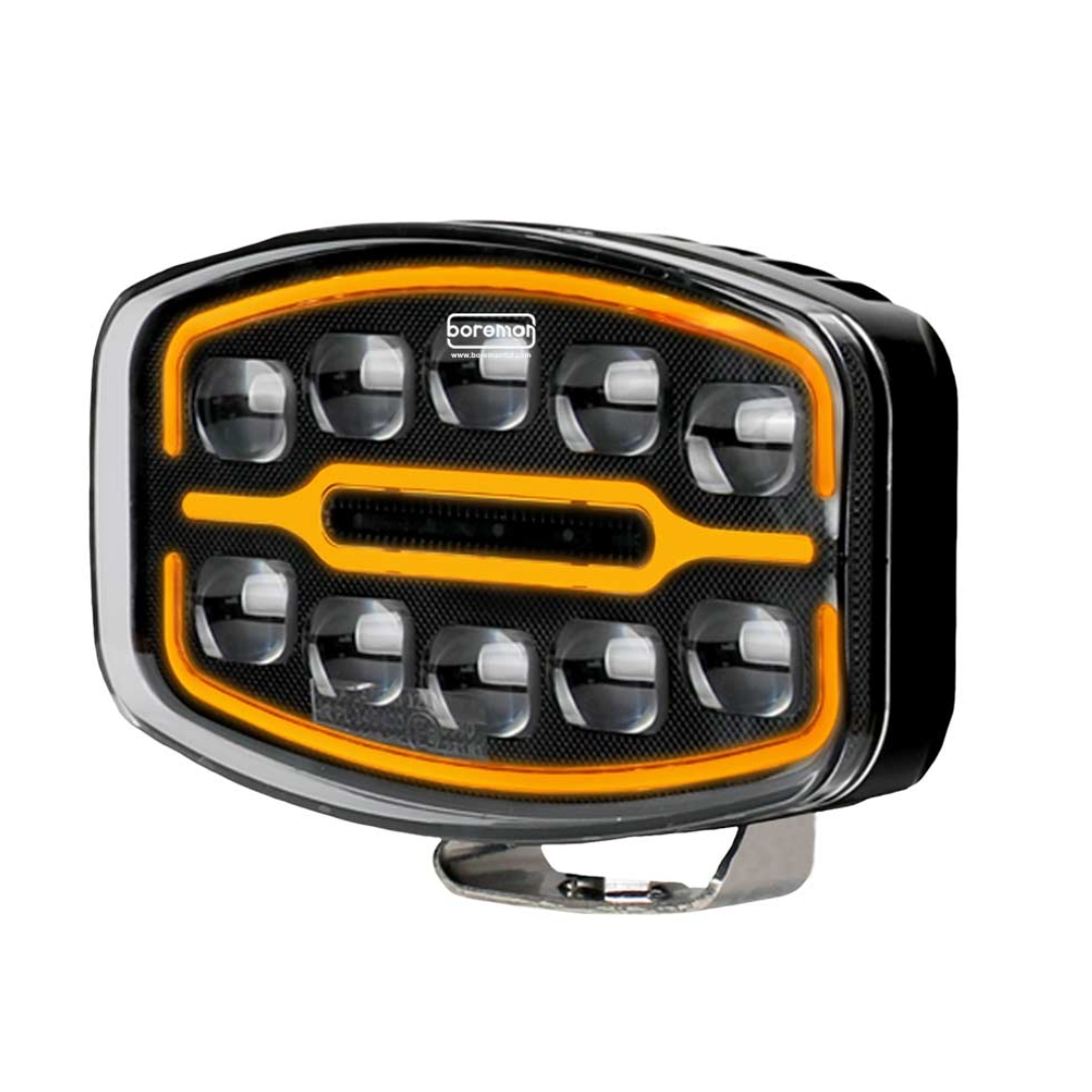 Boreman Polaris 1001-1630 Full LED Spot Lamp for trucks with Amber / Clear Position Light