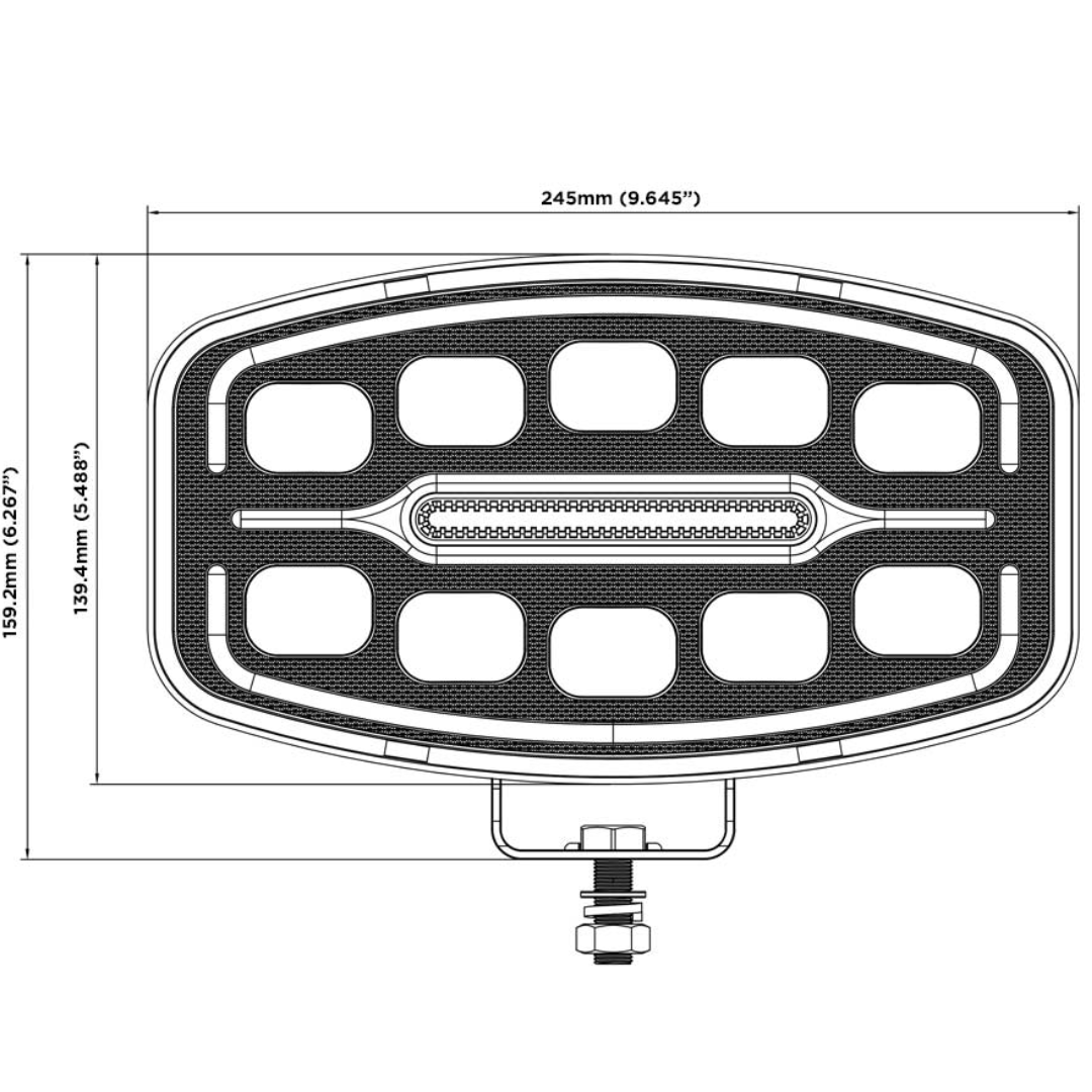 Boreman Polaris 1001-1630 Full LED Driving Lamp for trucks with Amber / Clear Position Light