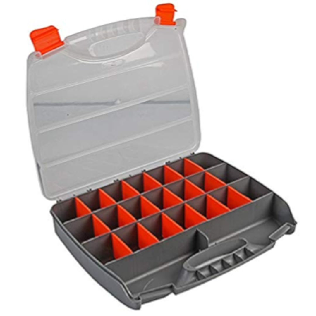 Adjustable Compartment Organiser Storage Box - 80mm x 480mm x 380mm -  LARGE - 