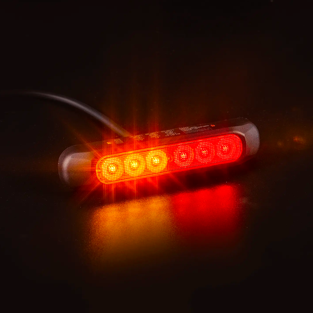 Luces de remolque de 4 pulgadas, kit de 12 luces LED redondas para  remolque, montaje en brida, lente roja, luces de freno y freno para  remolque
