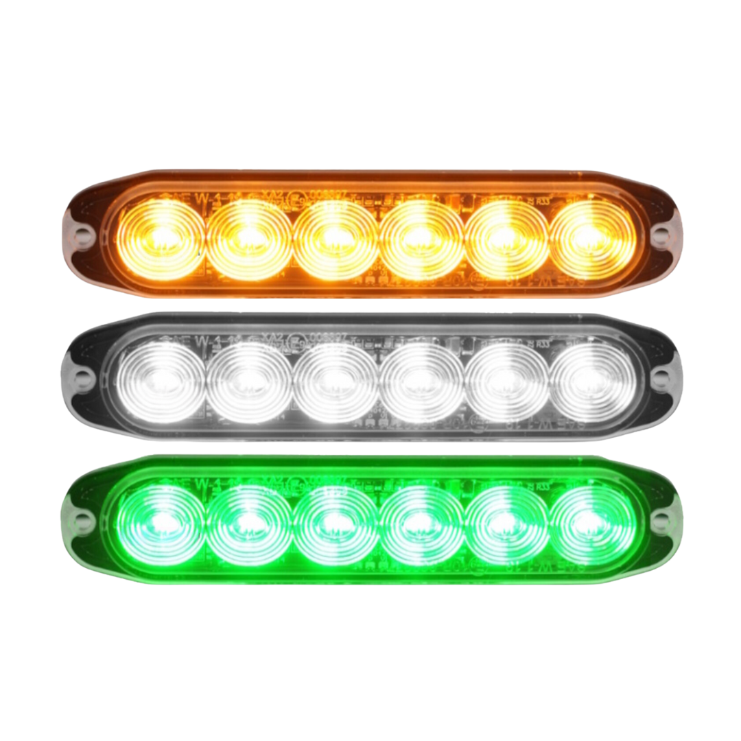 Combo LED Strobe Light / Green, White & Amber