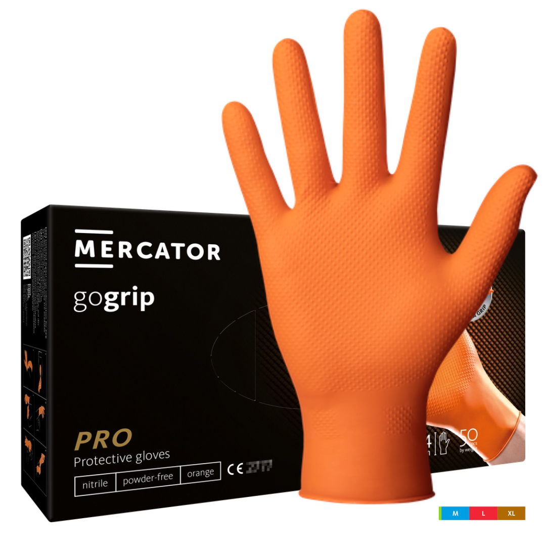 Heavy Duty Orange Nitrile Gloves