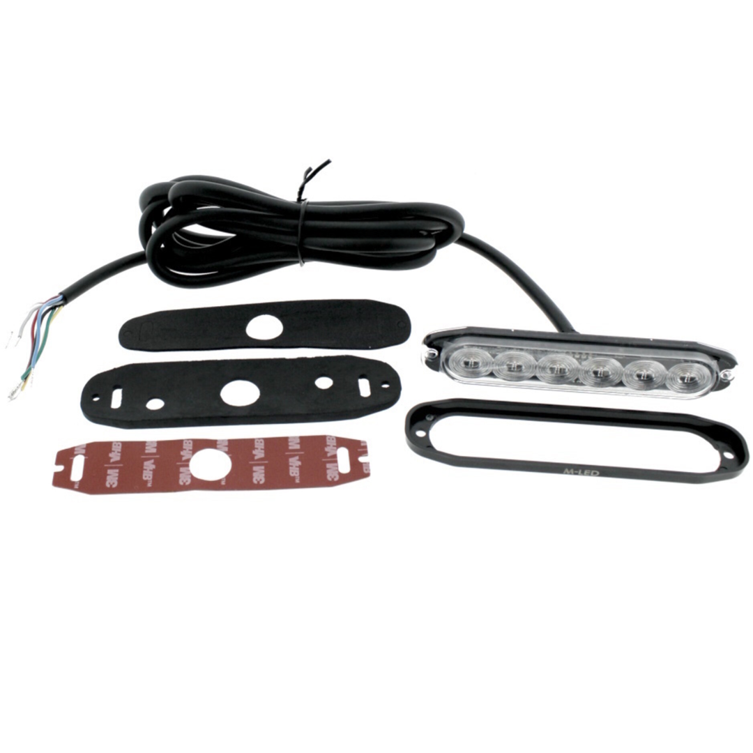 combo blitz led strobe light red white and orange flash