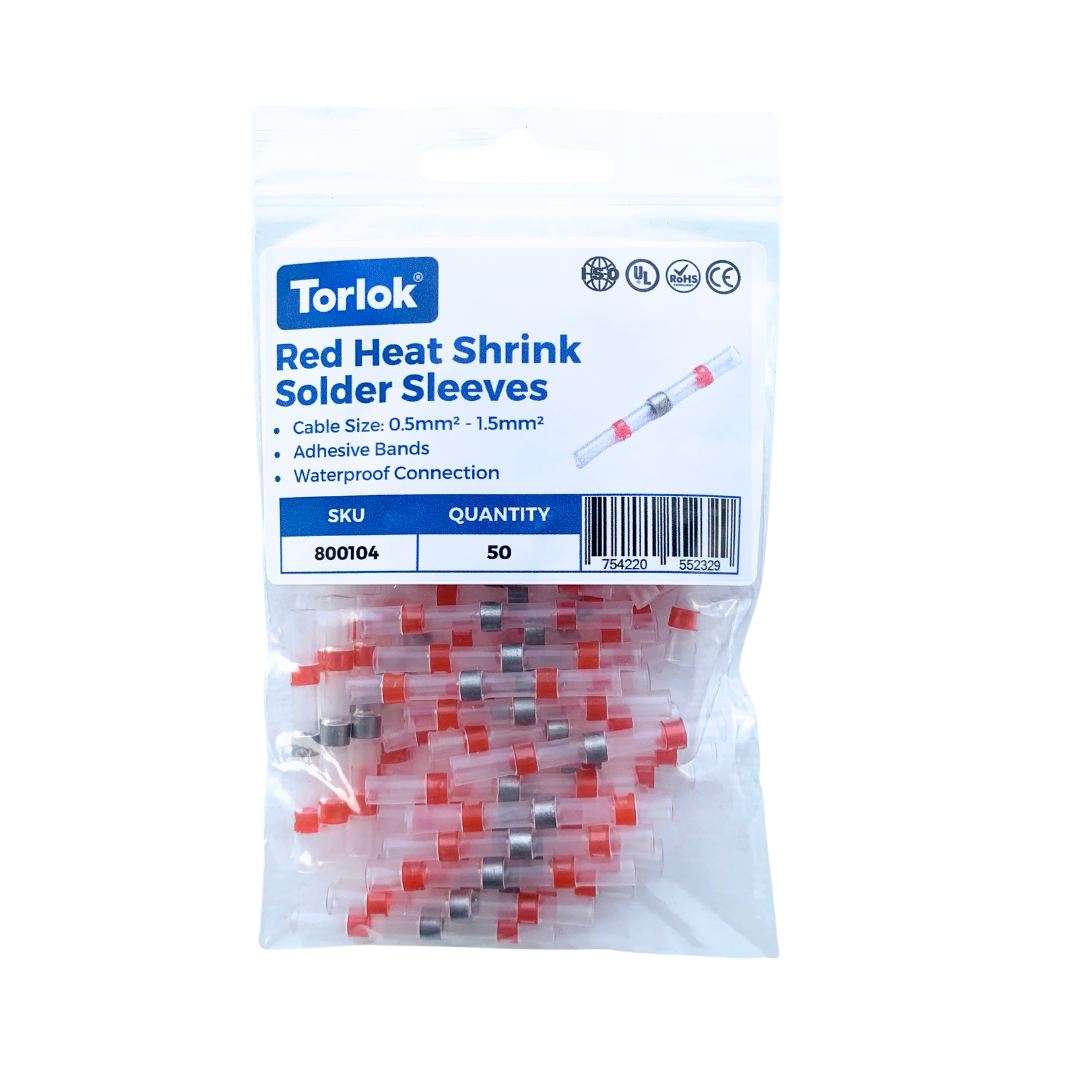 pack of 50 red solder sleeve splice connectors