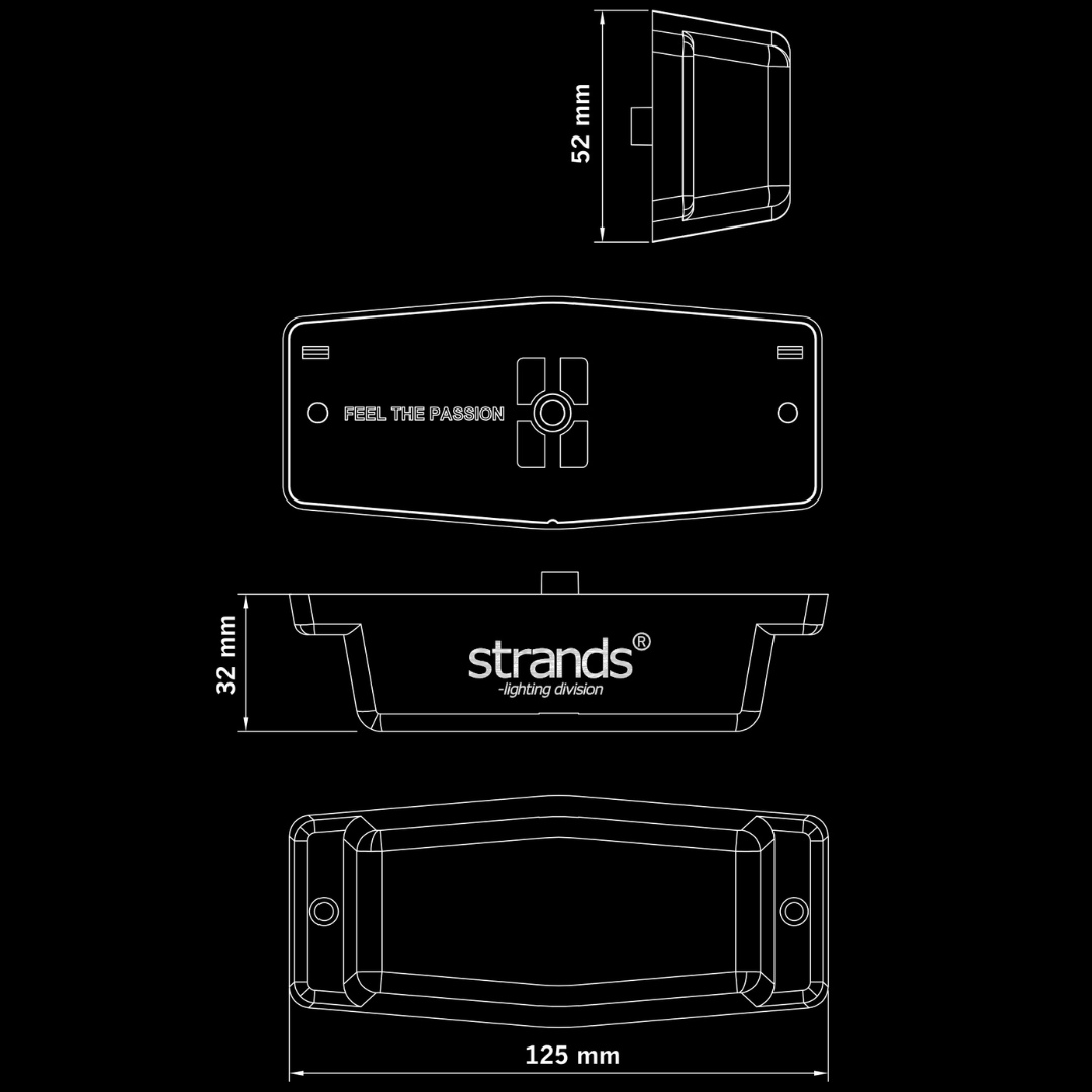 Strands Black Bullet Double Burner with Strobe Light / Dark Lens