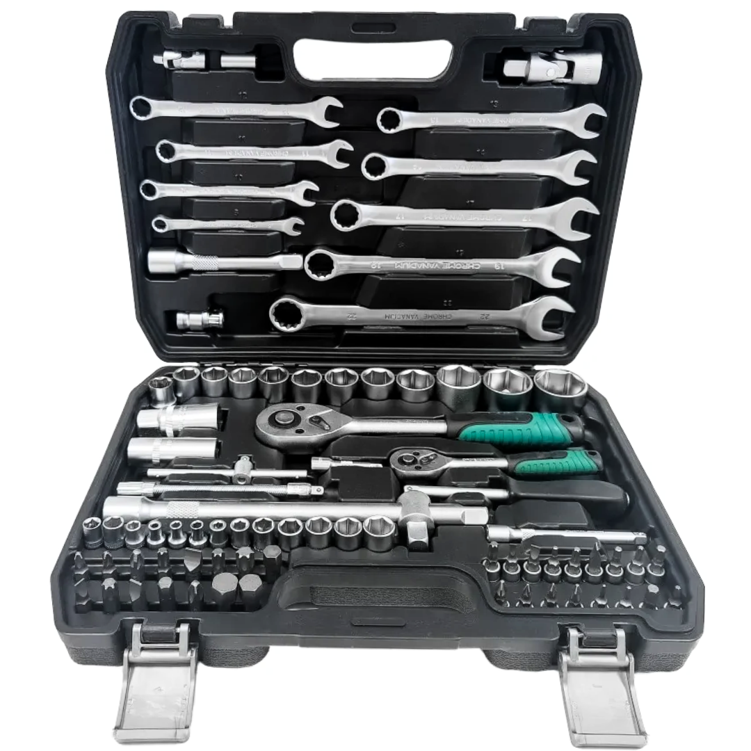 Socket, Spanner & Ratchet Set with 1/2" and 1/4" Drives / 82pcs