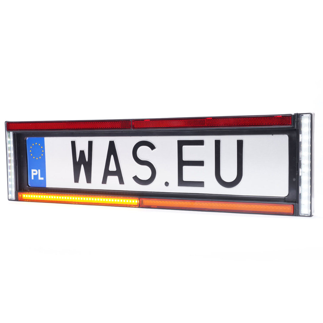 WAS W253 Number Plate Holder with Reverse Lights, Strobe, Number Plate Light Reflector