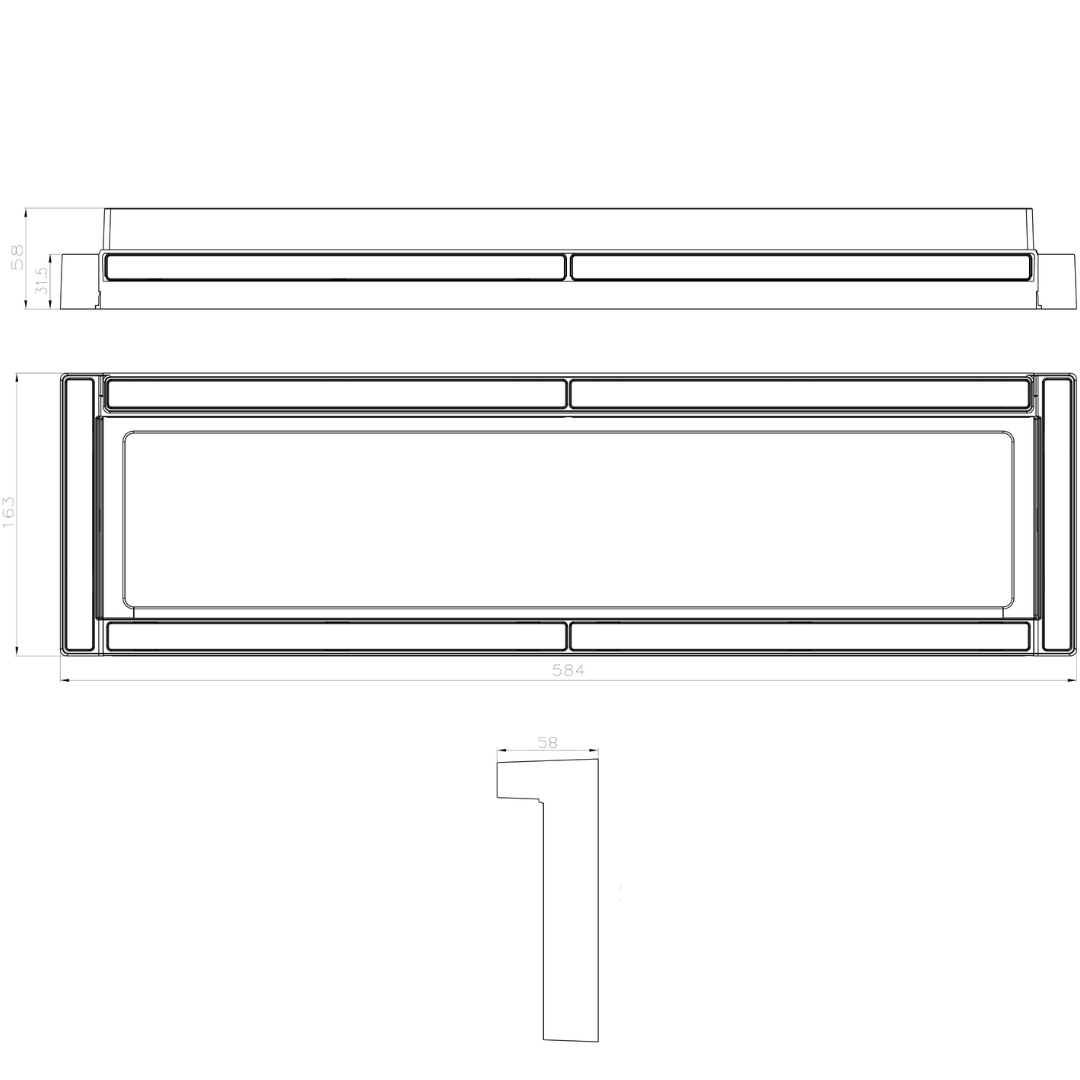 WAS W253 Number Plate Holder with Reverse Lights, Strobe, Number Plate Light dimensions